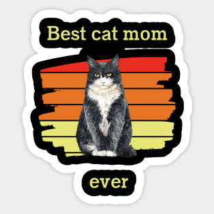 Cat t shirt - Best cat mom ever Sticker